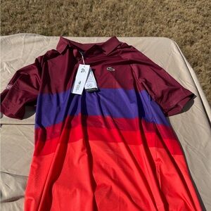 Lacoste Men's Polo Shirt - Burgundy, Purple, and Red